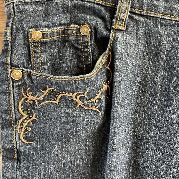 JEANS FOR NEW TIME Embroidered Embellished Jeans Ladies Size 10 Blue - Picture 5 of 11